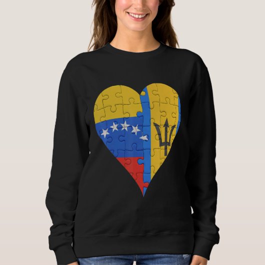 Venezolaanse Barbadiaanse Vlag Hart Trui (Voorkant)