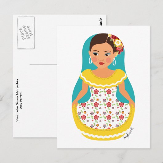Venezolaanse danser Matryoshka Briefkaart (Voorkant / Achterkant)