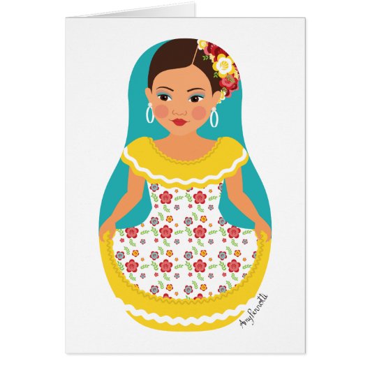 Venezolaanse Danseres Matryoshka Kaart (Voorkant)