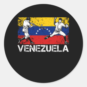 Venezolaanse honkballer Venezuela vlag softbal Ronde Sticker