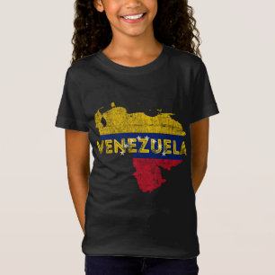 Venezolaanse kaart en vlag Souvenir - Verstoorde v T-shirt