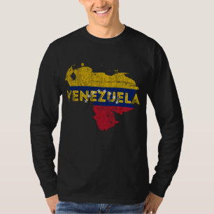 Venezolaanse kaart en vlag Souvenir - Verstoorde v T-shirt