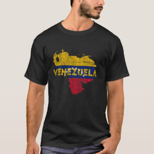 Venezolaanse kaart en vlag Souvenir - Verstoorde v T-shirt