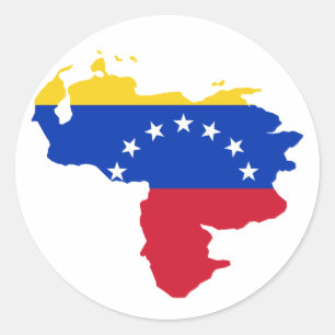Venezolaanse kaartvlag. voeg je eigen tekst toe ronde sticker