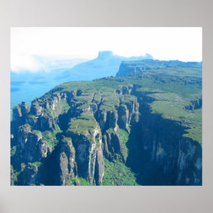 Venezolaanse landschap vanaf vliegfoto poster
