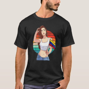 Venezolaanse Meisje Venezuela Vlag Venezolaanse Tr T-shirt