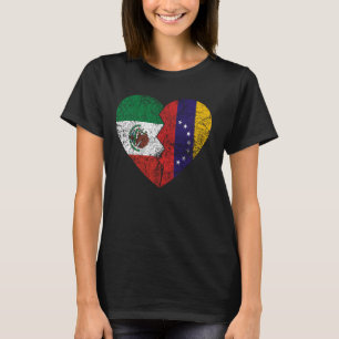 Venezolaanse Mexicaanse vlaggen Hart Mexico Venezu T-shirt