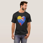 Venezolaanse Montserratian Vlag Hart T-shirt (Voorkant volledig)
