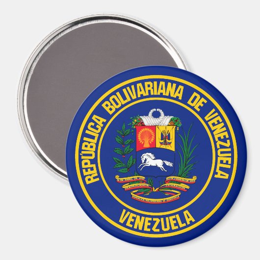 Venezolaanse Ronde Embleem Magneet (Voorkant / Achterkant)