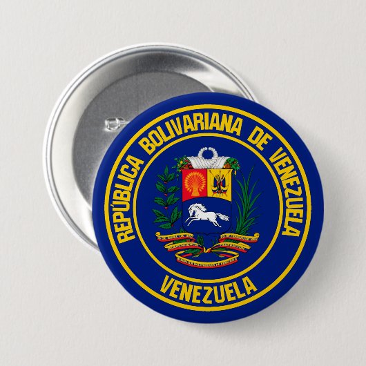 Venezolaanse Ronde Embleem Ronde Button 7,6 Cm (Voorkant /achterkant)