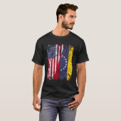 Venezolaanse roots Half Amerikaanse vlag Venezuela T-shirt (Voorkant volledig)