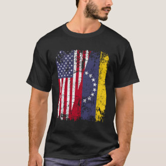 Venezolaanse roots Half Amerikaanse vlag Venezuela T-shirt