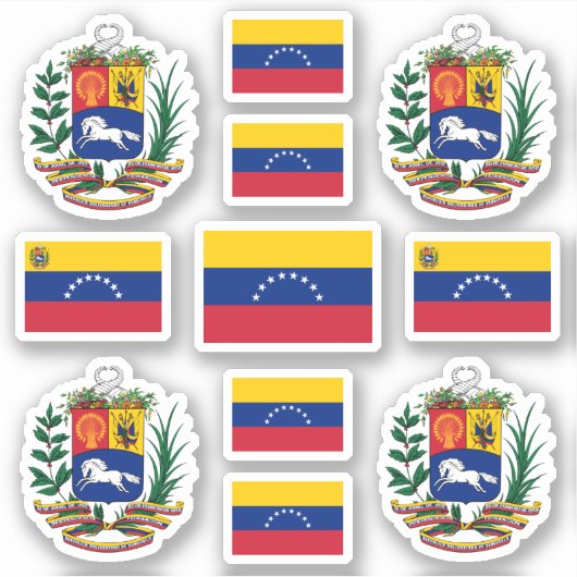 Venezolaanse staatssymbolen / wapenschild en vlag sticker (Voorkant)