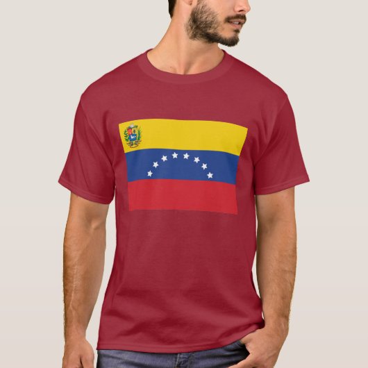 Venezolaanse vlag Basis Donkere T-shirt (Voorkant)
