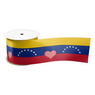 Venezolaanse vlag en hart, liefde voor Venezuela/s Satijnen Lint