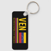 Venezolaanse vlag en ISO-code Alpha-3-ontwerp Sleutelhanger (Achterkant)