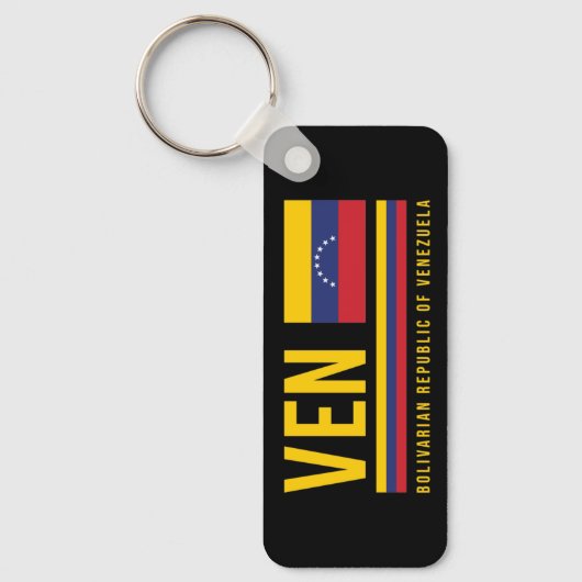 Venezolaanse vlag en ISO-code Alpha-3-ontwerp Sleutelhanger (Voorkant)