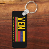 Venezolaanse vlag en ISO-code Alpha-3-ontwerp Sleutelhanger (Achterkant)