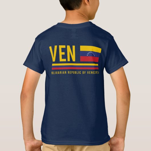 Venezolaanse vlag en ISO-code Alpha 3 Ontwerp T-sh T-shirt (Achterkant)