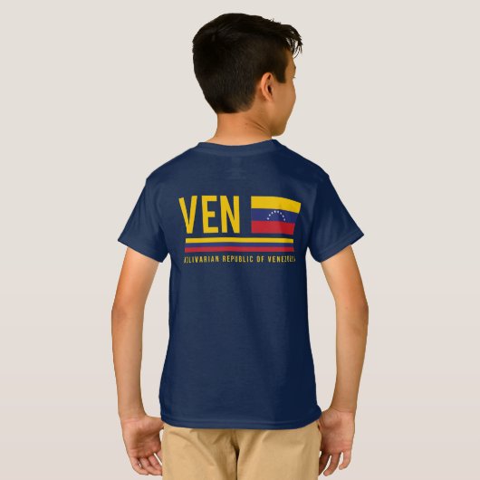 Venezolaanse vlag en ISO-code Alpha 3 Ontwerp T-sh T-shirt (Achterkant volledig)