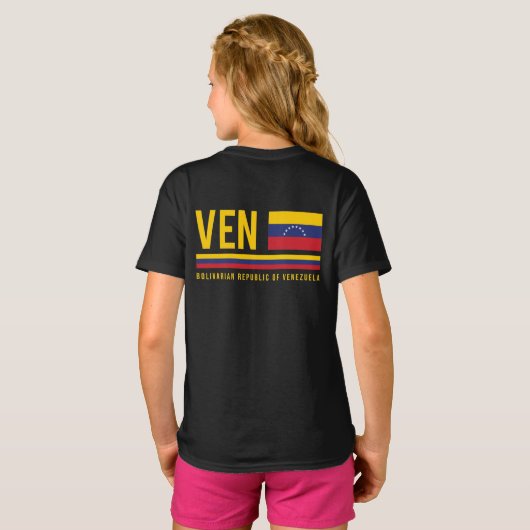 Venezolaanse vlag en ISO-code Alpha-3-ontwerp T-shirt (Achterkant volledig)