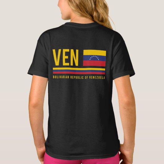 Venezolaanse vlag en ISO-code Alpha-3-ontwerp T-shirt (Achterkant)