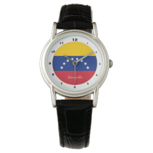Venezolaanse vlag en trendy mode/ontwerp horloge