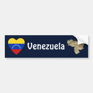 Venezolaanse vlag Heart + Map Bumpersticker