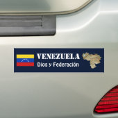 Venezolaanse vlag + kaartBumpersticker Bumpersticker (Op auto)