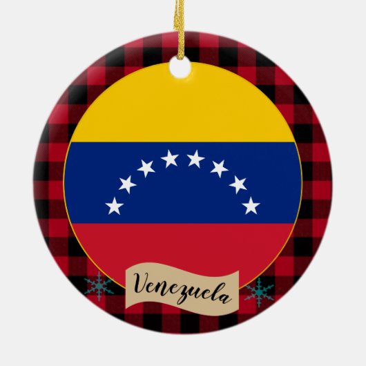 Venezolaanse vlag keramisch ornament (Achterkant)