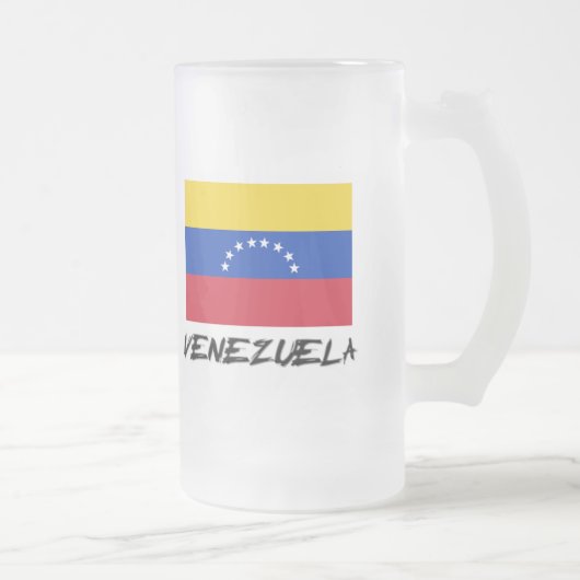 Venezolaanse vlag matglas bierpul (Rechts)