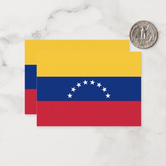 Venezolaanse vlag notitiekaartje (Voorkant / Achterkant in situ)