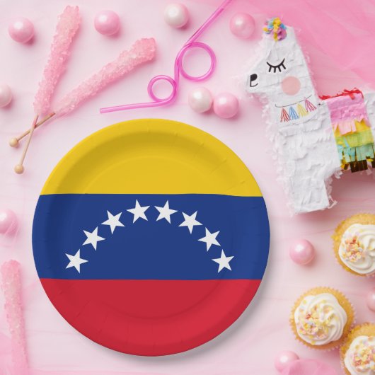 Venezolaanse vlag papieren bordje (Feest)