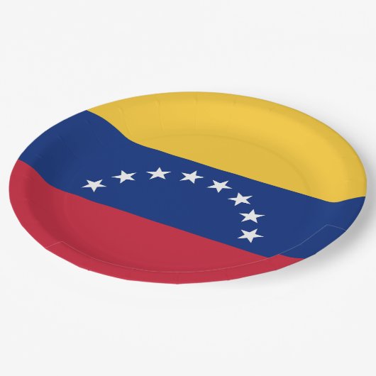 Venezolaanse vlag papieren bordje (Gekanteld)
