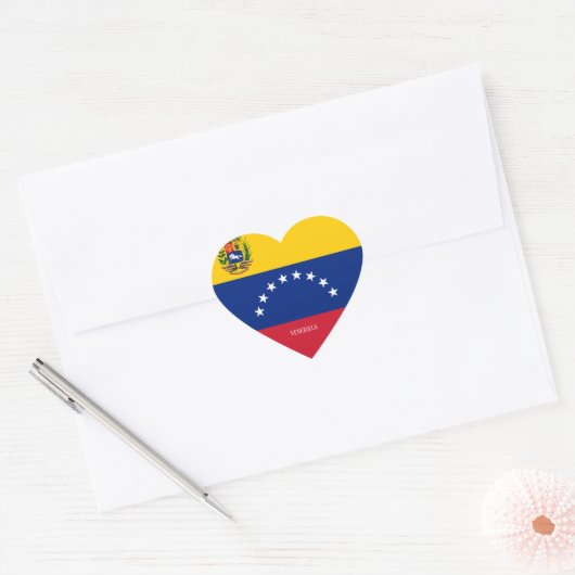 Venezolaanse vlag Patriottisch Hart Sticker (Envelop)