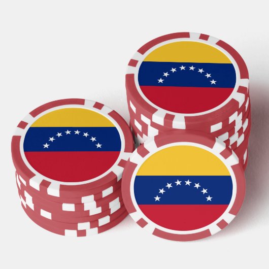 Venezolaanse vlag poker chips (Opstapeling)