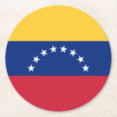 Venezolaanse vlag ronde kartonnen onderzetter (Voorkant)