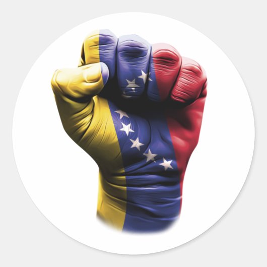 Venezolaanse vlag ronde sticker (Voorkant)