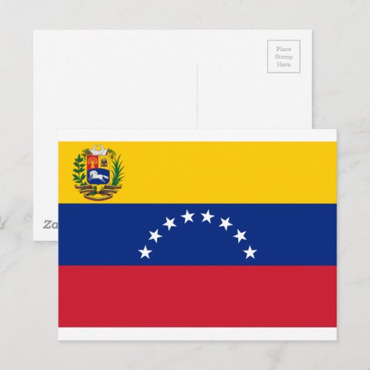 Venezolaanse vlag - vlag van Venezuela - Bandera Briefkaart (Voorkant / Achterkant)