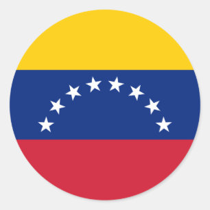 Venezolaanse vlag - Vlag van Venezuela - Bandera Ronde Sticker