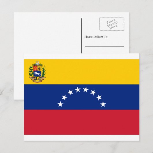 Venezolaanse vlag, Vlag van Venezuela Briefkaart (Voorkant / Achterkant)