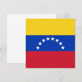 Venezolaanse vlaggenuitnodiging kaart (Voorkant / Achterkant)