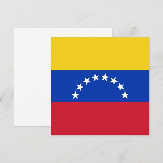 Venezolaanse vlaggenuitnodiging kaart (Voorkant / Achterkant)