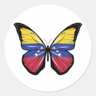 Venezolaanse vlindervlag ronde sticker