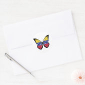 Venezolaanse vlindervlag ronde sticker (Envelop)