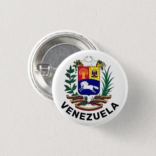 Venezolaanse wapenmantel ronde button 3,2 cm (Voorkant /achterkant)