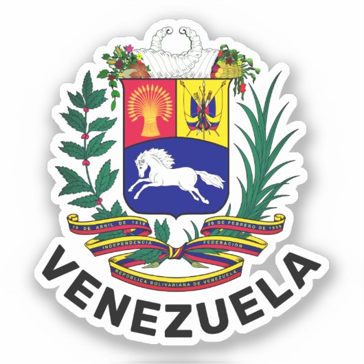 Venezolaanse wapenmantel sticker (Voorkant)