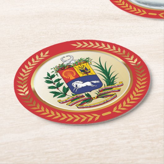 Venezolaanse wapenstilstand ronde kartonnen onderzetter (Gebogen)