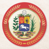 Venezolaanse wapenstilstand ronde kartonnen onderzetter (Voorkant)