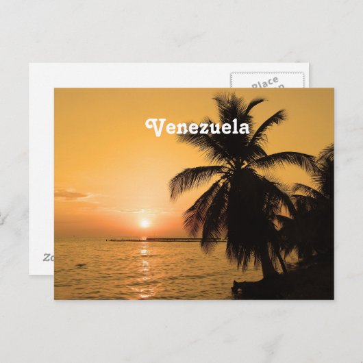 Venezolaanse zonsondergang briefkaart (Voorkant / Achterkant)